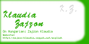 klaudia zajzon business card